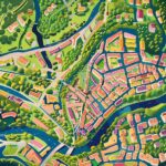 Vue panoramique des quartiers paisibles de Besançon, idéaux pour y habiter et profiter de la vie quotidienne.