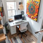 Idées créatives pour aménager un coin bureau fonctionnel dans un petit appartement avec espace optimisé
