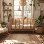 Chambre d'enfant joliment décorée avec des matériaux recyclés pour un nid douillet et écologique